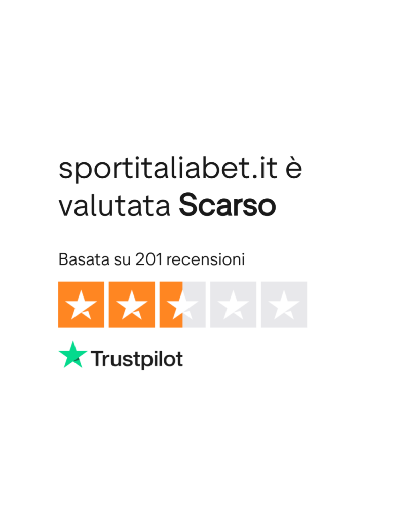 Valutazione Trustpilot di Sportitaliabet