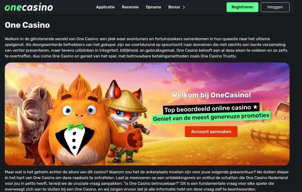 OneCasino dashboard interface