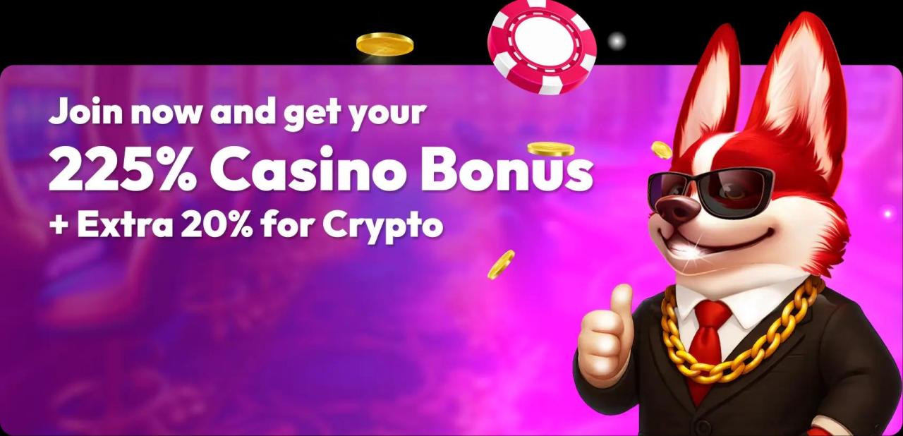 Visuele weergave van een casino bonus banner met munten en speelkaarten
