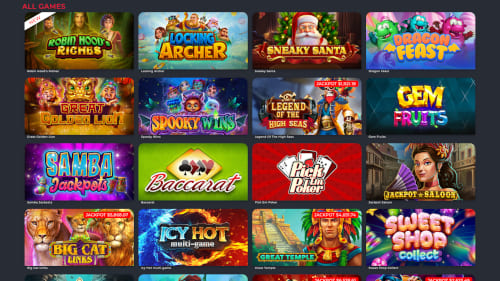 Screenshot of A Big Candy Casino game lobby showing various slot machines