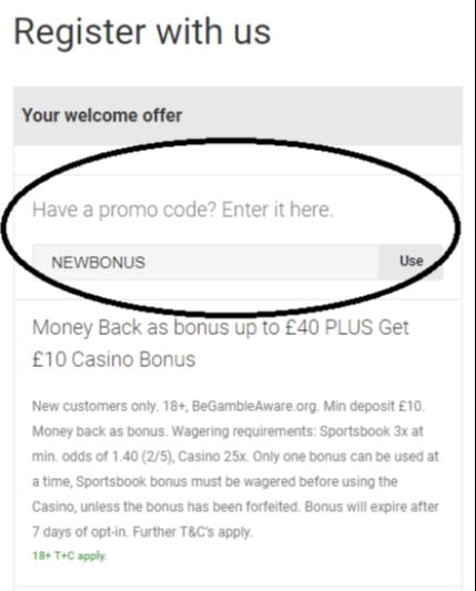 Unibet Bonus Code Visual