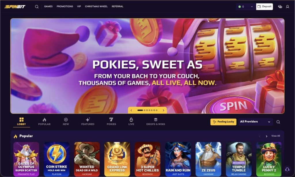 SpinBit Casino Mobile Interface