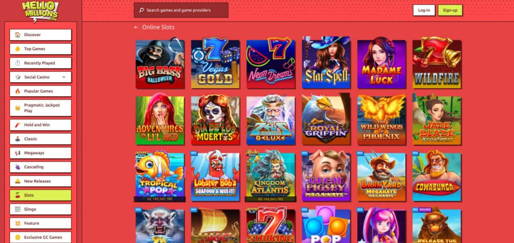 A vibrant screenshot of slot game reels, representative of the game library available at Uptown Pokies casino.