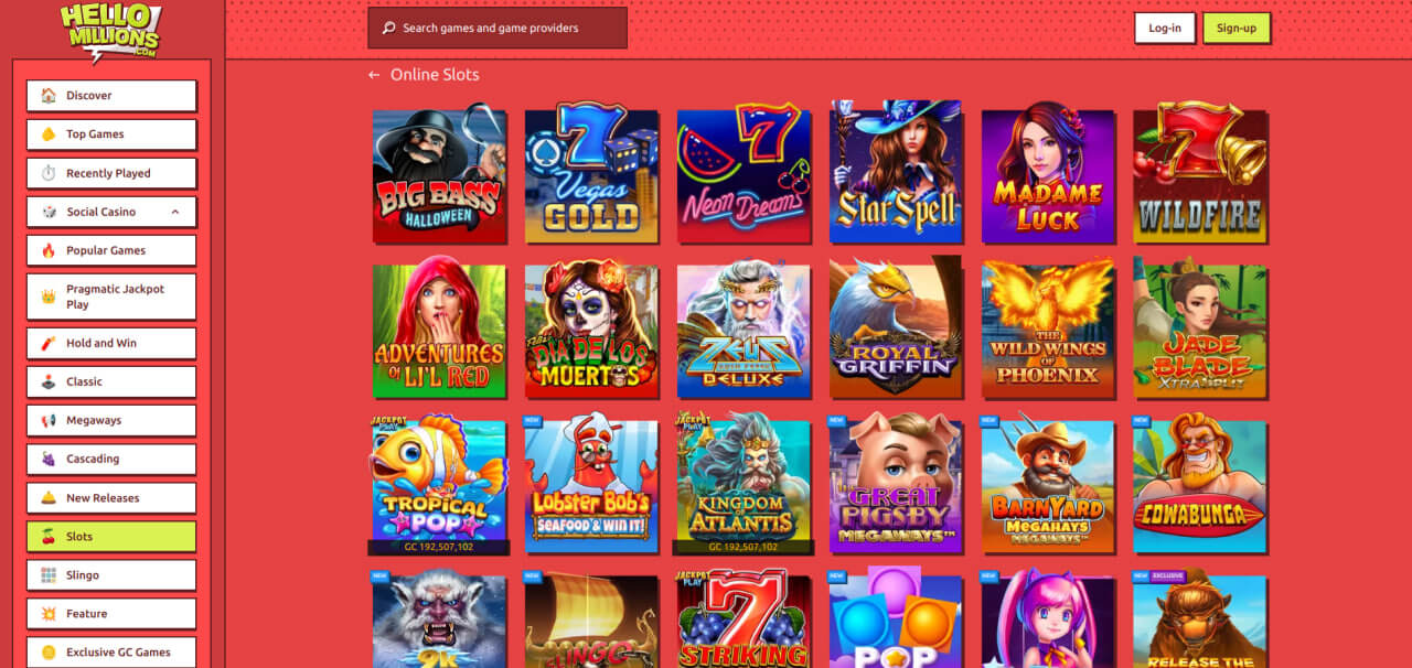 A vibrant screenshot of slot game reels, representative of the game library available at Uptown Pokies casino.